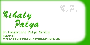 mihaly palya business card